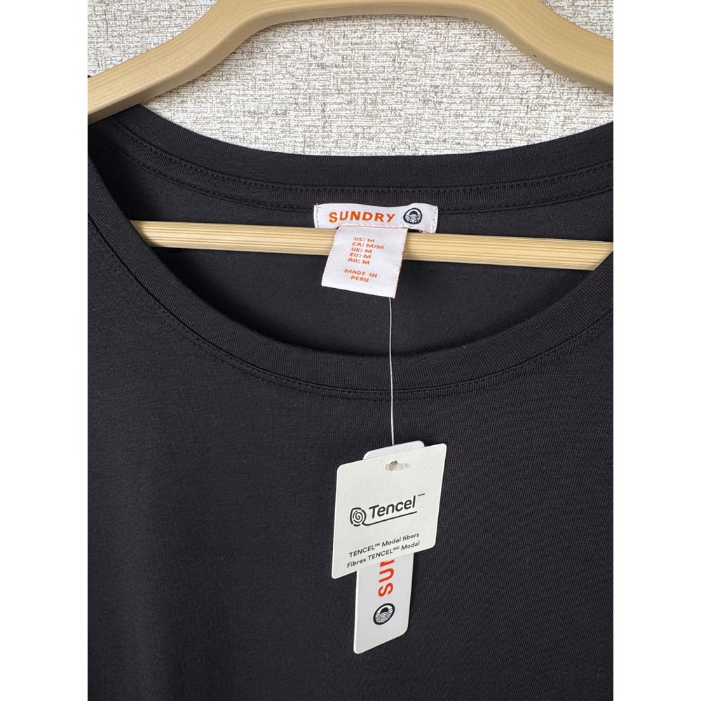 Sundry Black Short Sleeve Tee — Size M — Pima Cotton / Tencel Modal Blend — NWT - Picture 2 of 4